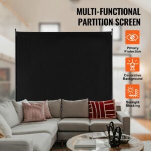 room divider, single panel room divider, 6ft privacy screen indoor, partition divider for room separation, freestanding room divider panel for office, bedroom, black