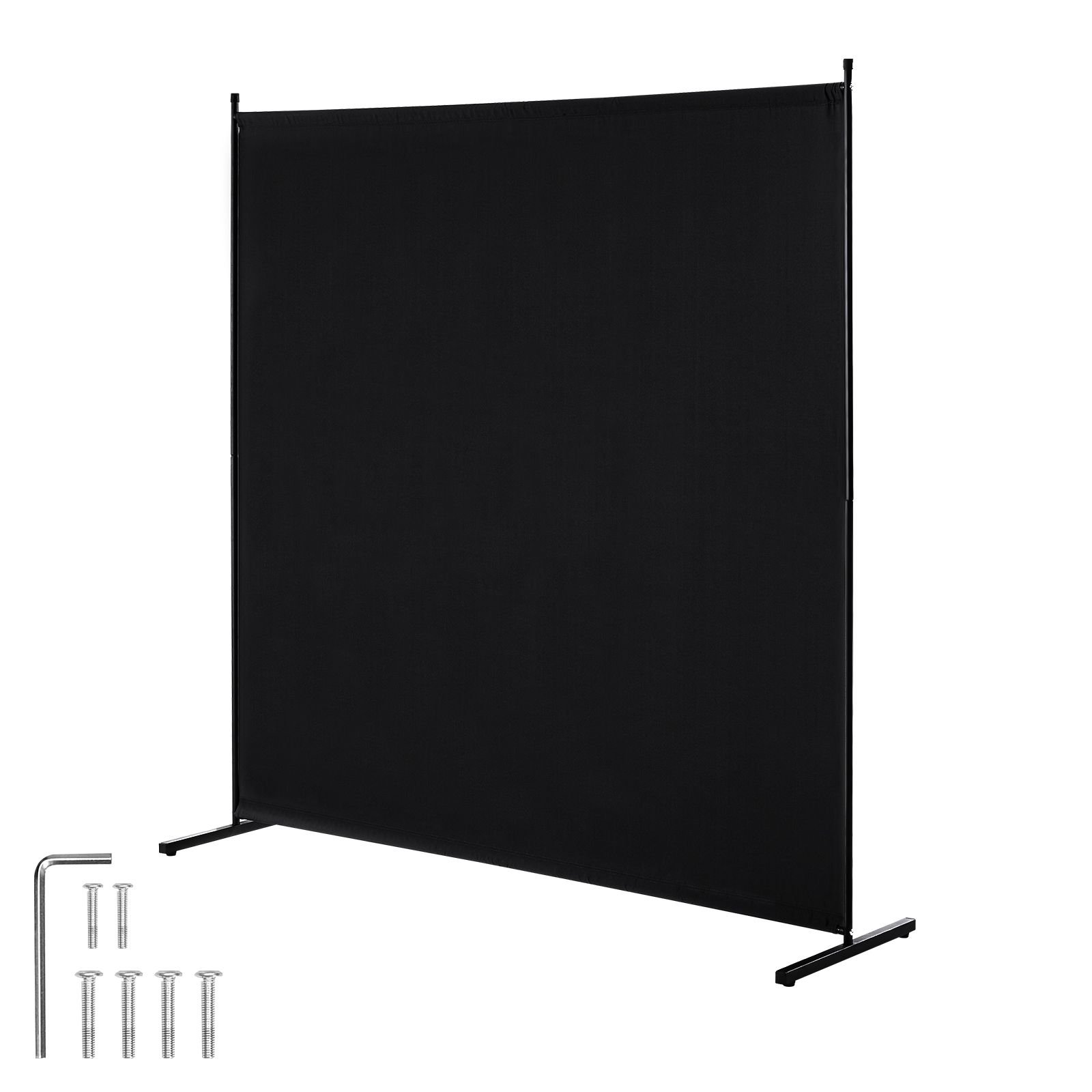 room divider, single panel room divider, 6ft privacy screen indoor, partition divider for room separation, freestanding room divider panel for office, bedroom, black