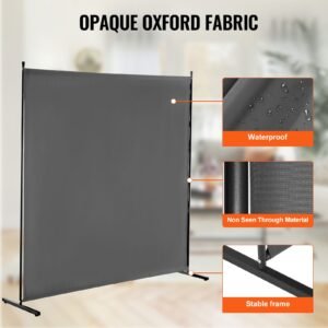 room divider, single panel room divider, 6ft privacy screen indoor, partition divider for room separation, freestanding room divider panel for office, bedroom, grey