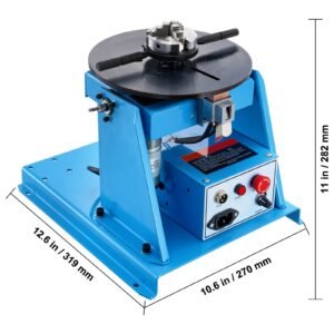 rotary welding positioner 10kg, 0 90° welding positioning turntable table with 8.1 inch 3 jaw lathe chuck, 1 12 rpm 20w portable welder positioning machine for cutting grinding assembly testing