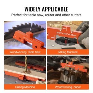 router table adjustment bars, 14 piece set, durable aluminum construction blocks for measuring depths, heights, and angles, includes engraved measurements and carrying case, ideal for router