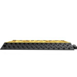 rubber cable guard, 3 channel, 2 x 2.3 in durable cord protection ramp for driveways, 6600 lbs capacity