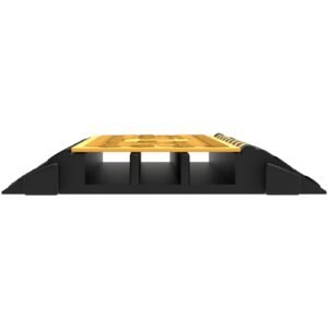 rubber cable guard, 3 channel, 2 x 2.3 in durable cord protection ramp for driveways, 6600 lbs capacity