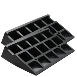 rubber curb ramp 2 pack, 4.3" rise height heavy duty 33069 lbs/15 t capacity threshold ramps, driveway ramps with stable grid structure for cars, wheelchairs, bikes, motorcycles