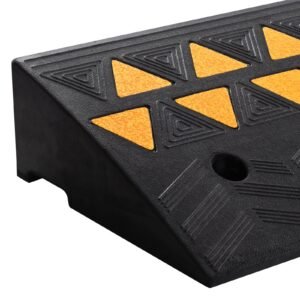 rubber curb ramp 2 pack, 5" rise height heavy duty 33069 lbs/15 t capacity threshold ramps, driveway ramps with stable grid structure for cars, wheelchairs, bikes, motorcycles