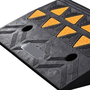 rubber curb ramp 4.25" rise height sidewalk curb ramp, 11.8" width 19.7" length driveway ramp for curb, 15t heavy duty rubber ramp for forklifts, trucks, buses, cars, wheelchairs, bikes