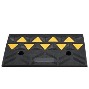 rubber curb ramp 4.25" rise height sidewalk curb ramp, 11.8" width 19.7" length driveway ramp for curb, 15t heavy duty rubber ramp for forklifts, trucks, buses, cars, wheelchairs, bikes