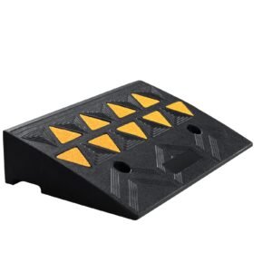 rubber curb ramp 4.25" rise height sidewalk curb ramp, 11.8" width 19.7" length driveway ramp for curb, 15t heavy duty rubber ramp for forklifts, trucks, buses, cars, wheelchairs, bikes