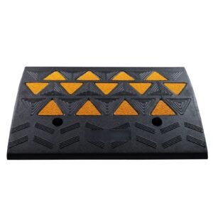 rubber curb ramp 6" rise height sidewalk curb ramp, 14.6" width 19.3" length driveway ramp for curb, 15t heavy duty rubber ramp for forklifts, trucks, buses, cars, wheelchairs, bikes