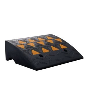 rubber curb ramp 6" rise height sidewalk curb ramp, 14.6" width 19.3" length driveway ramp for curb, 15t heavy duty rubber ramp for forklifts, trucks, buses, cars, wheelchairs, bikes