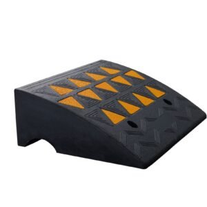 rubber curb ramp 6" rise height sidewalk curb ramp, 14.6" width 19.3" length driveway ramp for curb, 15t heavy duty rubber ramp for forklifts, trucks, buses, cars, wheelchairs, bikes