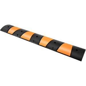 rubber speed bump, 1 pack 2 channel speed bump hump, 72.8" long modular speed bump rated 22000 lbs load capacity, 72.8 x 12.2 x 2.2 garage speed bump for asphalt concrete gravel driveway 6 ft