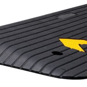 rubber threshold ramp, 2" rise threshold ramp doorway, recycled rubber power threshold ramp rated 33069 lbs load capacity, non slip surface rubber solid threshold ramp for wheelchair and scooter