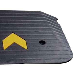 rubber threshold ramp, 2" rise threshold ramp doorway, recycled rubber power threshold ramp rated 33069 lbs load capacity, non slip surface rubber solid threshold ramp for wheelchair and scooter