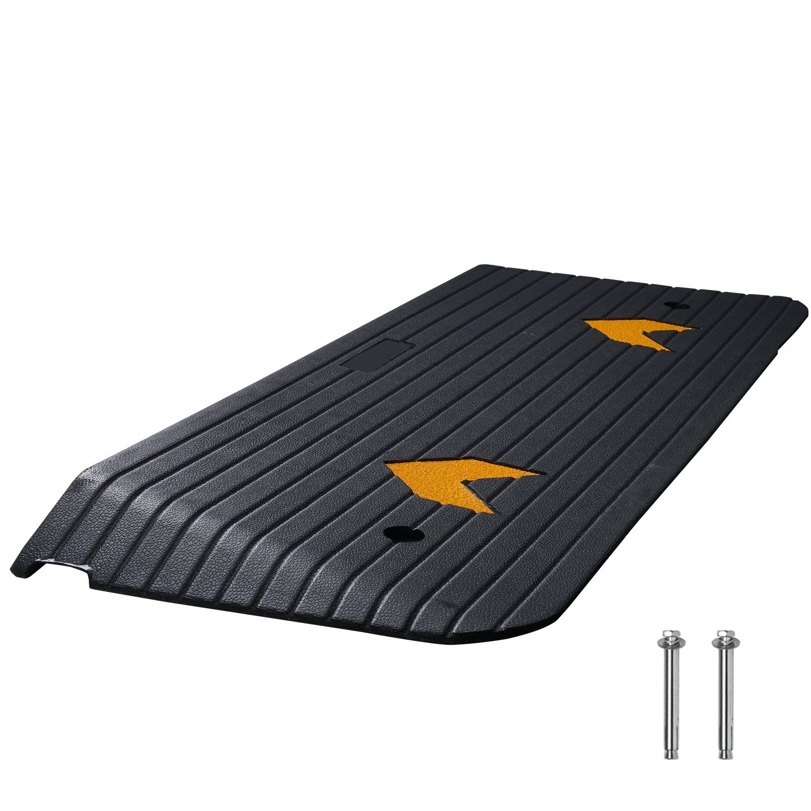 rubber threshold ramp, 2" rise threshold ramp doorway, recycled rubber power threshold ramp rated 33069 lbs load capacity, non slip surface rubber solid threshold ramp for wheelchair and scooter