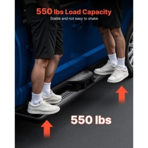 running boards, 6 inches side steps compatible with 2009 2018 dodge ram 1500 crew cab, 2010 2025 dodge ram 2500 3500 crew cab(not fit 2019 2025 ram 1500 new body), 550 lbs load capacity