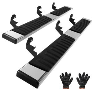 Running Boards, 6" Step Bars Compatible with 2009-2018 Dodge Ram 1500/2010-2023 Ram 2500/3500 (Includes 2019-2023 Classic) Crew Cab, 201 Stainless Steel Side Steps Nerf Bars, 500LBS, 2 PCS