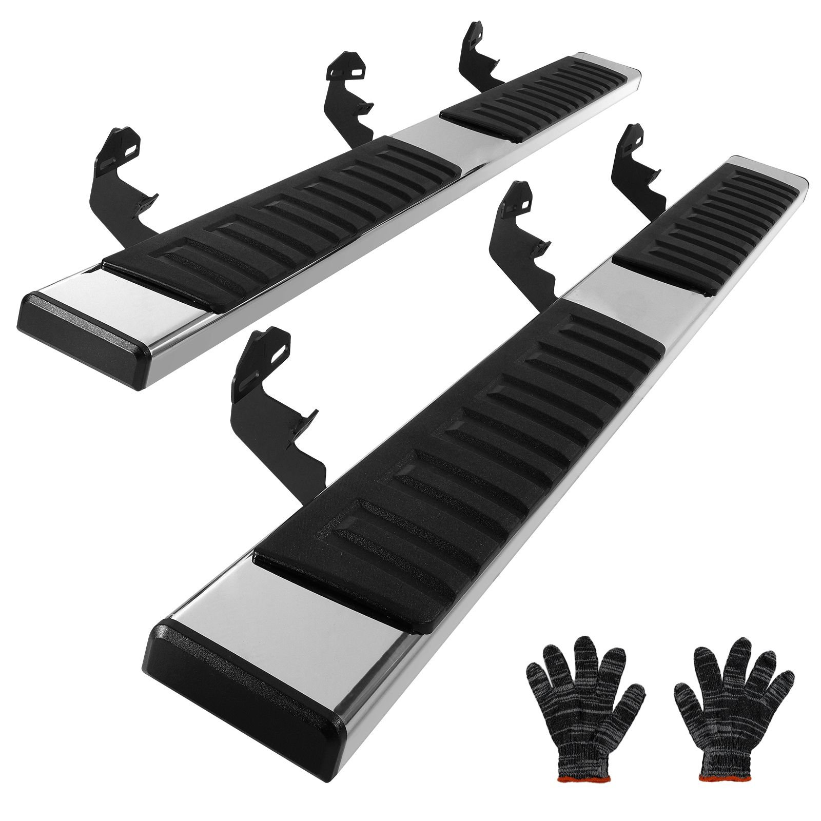 running boards, 6" step bars compatible with 2009 2018 dodge ram 1500/2010 2023 ram 2500/3500 (includes 2019 2023 classic) crew cab, 201 stainless steel side steps nerf bars, 500lbs, 2 pcs