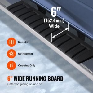 running boards, 6" step bars compatible with 2015 2023 ford f150 crew cab/2017 2023 ford f 250 f 350 super duty crew cab, 201 stainless steel side steps nerf bars, 500lbs capacity, 2 piece
