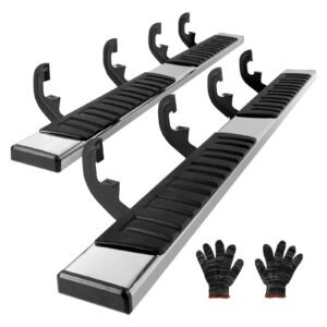 Running Boards, 6" Step Bars Compatible with 2019-2023 Chevy Silverado/GMC Sierra 1500/2020-2024 Silverado/Sierra 2500/3500HD Crew Cab, 201 Stainless Steel Side Steps Nerf Bars, 500LBS, 2 Piece