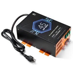 rv converter, 45 amp, 110v ac to 12v dc rv power converter battery charger with 4 stage smart charging 13v to 16.5v adjustable operating range, compatible with lithium lead acid battery, etl
