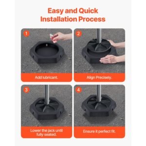 rv leveling pads, 4 pack rubber trailer jack pads, each with 5000 lbs capacity, jack stabilizer padding with large surface area, ideal for 10" round feet, 5th wheels class a/c motorhomes camper