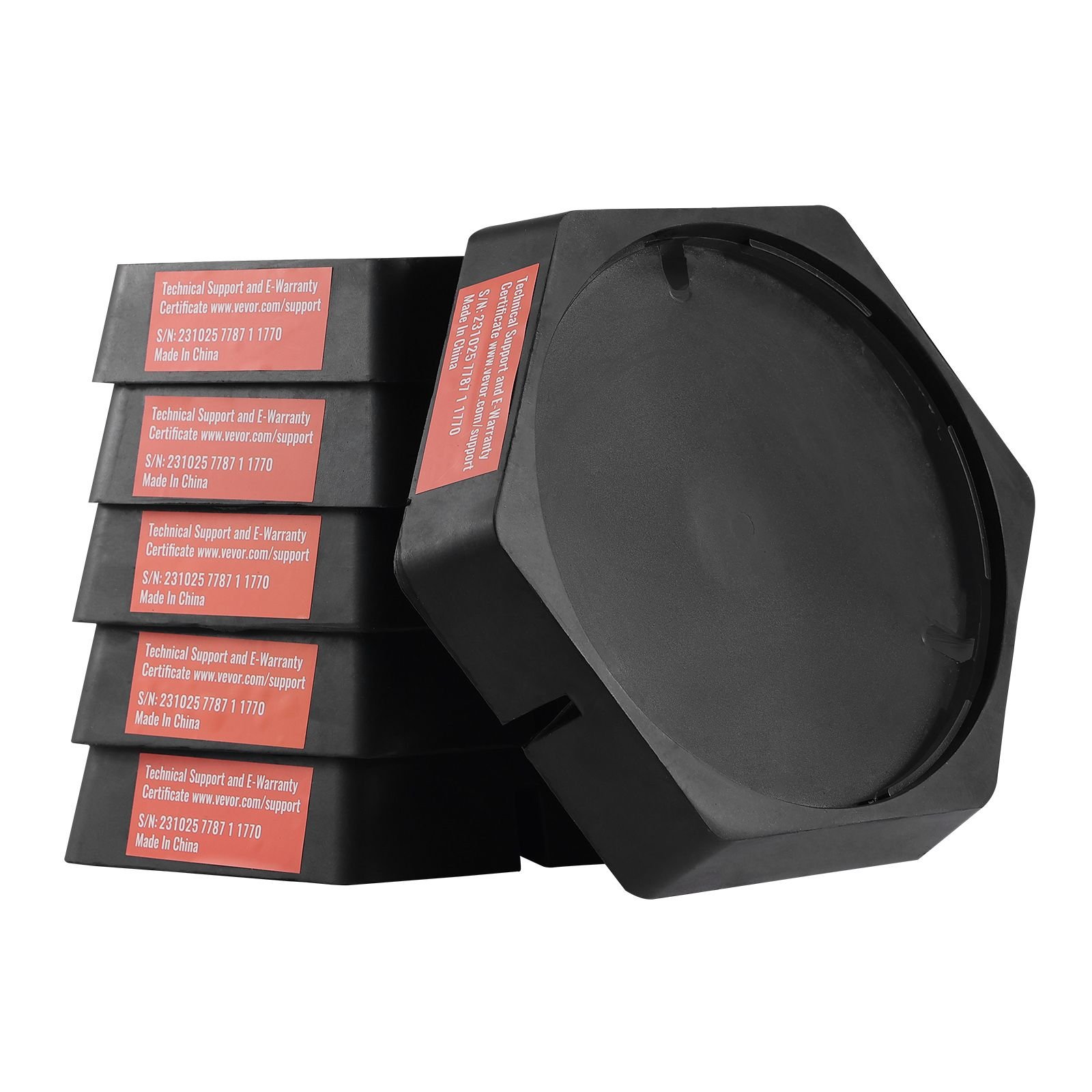 rv leveling pads, 9 inch round landing feet, permanent attached jack stabilizers, rubber jack pads, 5000 lbs capacity per rv jack pad, 5th wheels, travel trailers, class a/c motorhomes (6 pack)
