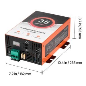 rv power converter, 35 amp, 110v ac to 12v dc rv converter battery charger, 4 stage smart charging, 13v to 16.5v operating range, compatible with lithium lead acid battery, for camper trailer