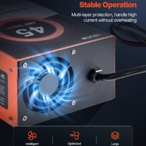 rv power converter, 45 amp, 110v ac to 12v dc rv converter battery charger, multi stage smart charging, 13v to 16.5v operating range, compatible with lithium & lead acid battery, for camper
