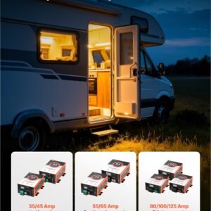 rv power converter, 45 amp, 110v ac to 12v dc rv converter battery charger, multi stage smart charging, 13v to 16.5v operating range, compatible with lithium & lead acid battery, for camper