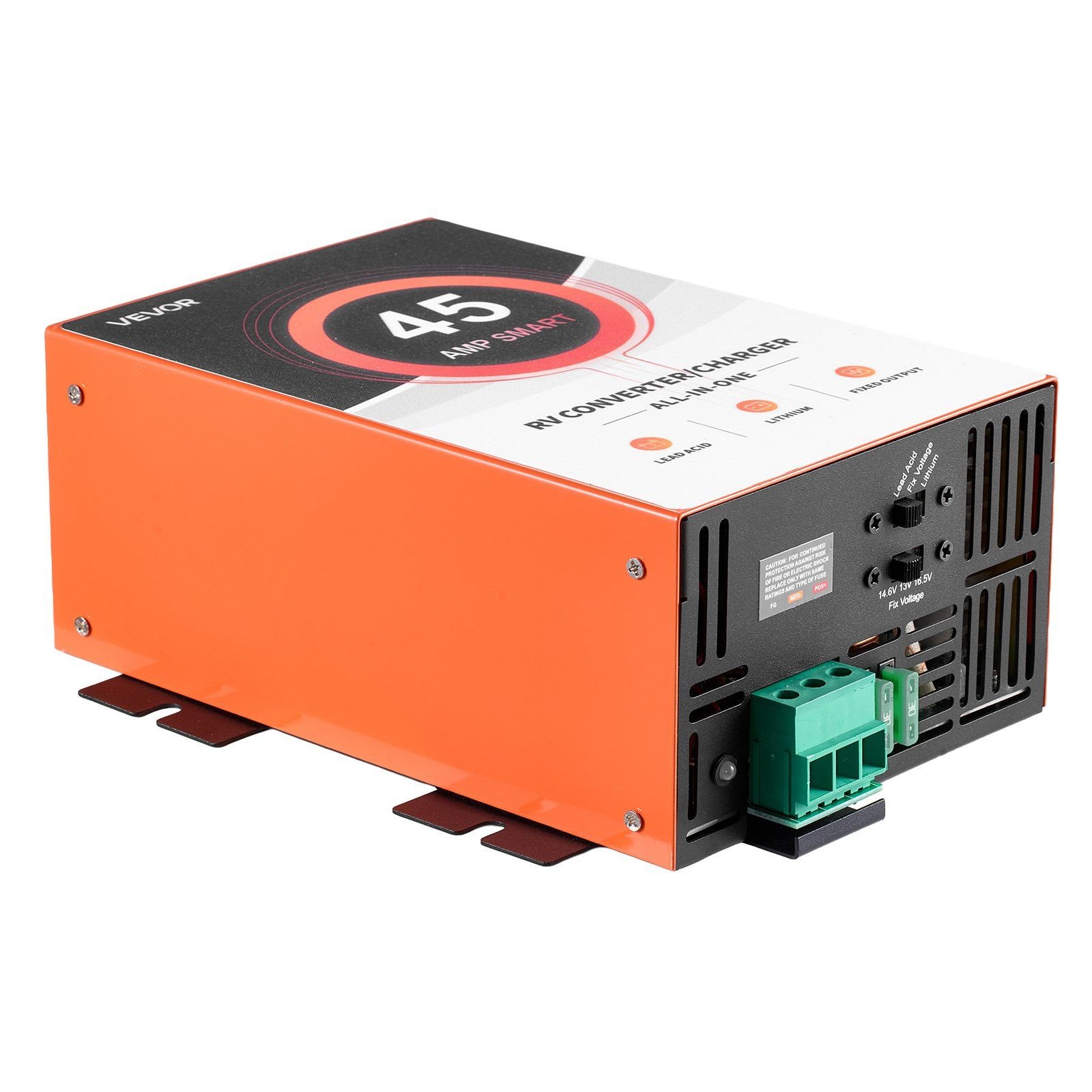 rv power converter, 45 amp, 110v ac to 12v dc rv converter battery charger, multi stage smart charging, 13v to 16.5v operating range, compatible with lithium & lead acid battery, for camper