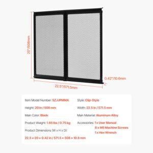 rv screen door protector, 22.5 x 20 inch door grille, easy to install and disassemble, reinforced breathable protective mesh, aluminum alloy camper rv entry protector for pet protection, black