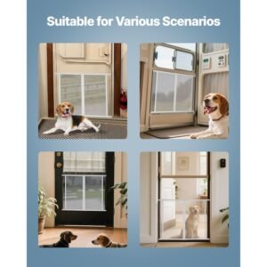 rv screen door protector, 28.5 x 31.5 inch door grille, easy to install and disassemble, reinforced breathable protective mesh, aluminum alloy camper rv entry protector for pet protection, white