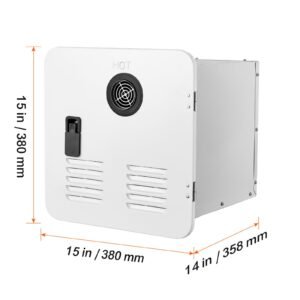 rv tankless water heater, instant shower with 15 x 15 inches white door and remote controller, 42000btu optimized comfort performance hot water, ideal for rvers' family everyday use, white