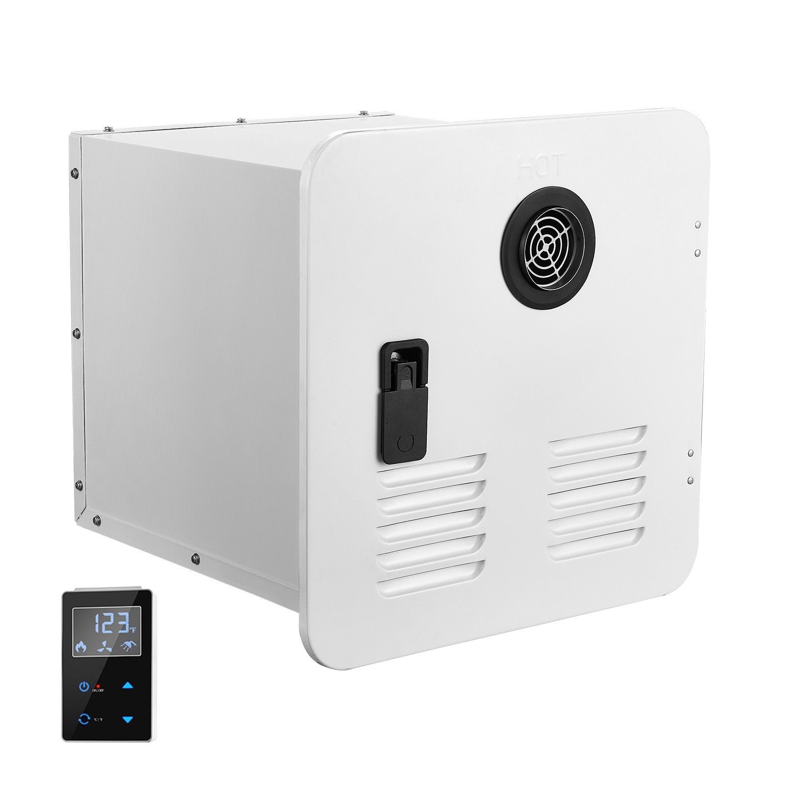 rv tankless water heater, instant shower with 15 x 15 inches white door and remote controller, 65000btu optimized comfort performance hot water, ideal for rvers' family everyday use