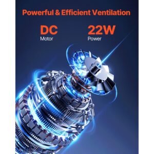rv vent fan, 14 inch rv roof vent fan 12v, powerful 10 speed reversible fan with remote control, built in dc motor, power top lid,12 inch fan blade,fits 14 x14 inch roof openings