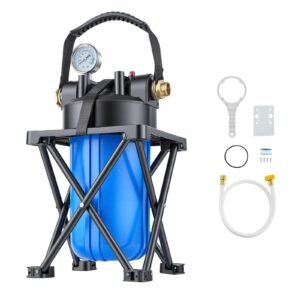 RV Water Filter System, 0.5-Micron Premium RV Water Filtration System Replacement with Cartridge and Mounting Bracket for RVs & Campers, Reduces Sediment, Chlorine, Heavy Metals, Odors and More