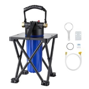 RV Water Filter System, 5-Micron Premium RV Water Filtration System Replacement with Cartridge and Mounting Bracket for RVs & Campers, Reduces Sediment, Chlorine, Heavy Metals, Odors and More