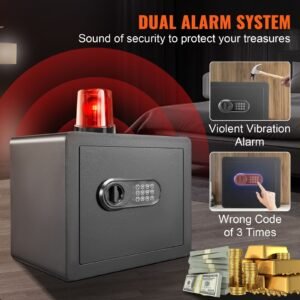 safe, 1.2 cubic feet home safe, steel security safe with digital keypad and 2 keys, cabinet safe with fire proof bag, protect cash, gold, jewelry, documents for home, hotel, 15.8x11.8x13.8 inche