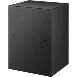 safe box, 2.1 cu.ft fingerprint safe box for money with 2 keys & digital keypad, q235 steel safe box for storing cash, jewelry, pistols, documents, watches in home & office & hotel