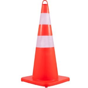 safety cones, 10pcs 28" traffic cones, pvc orange construction cones, 2 reflective collars traffic cones with weighted base and hand held ring used for traffic control, driveway road parking