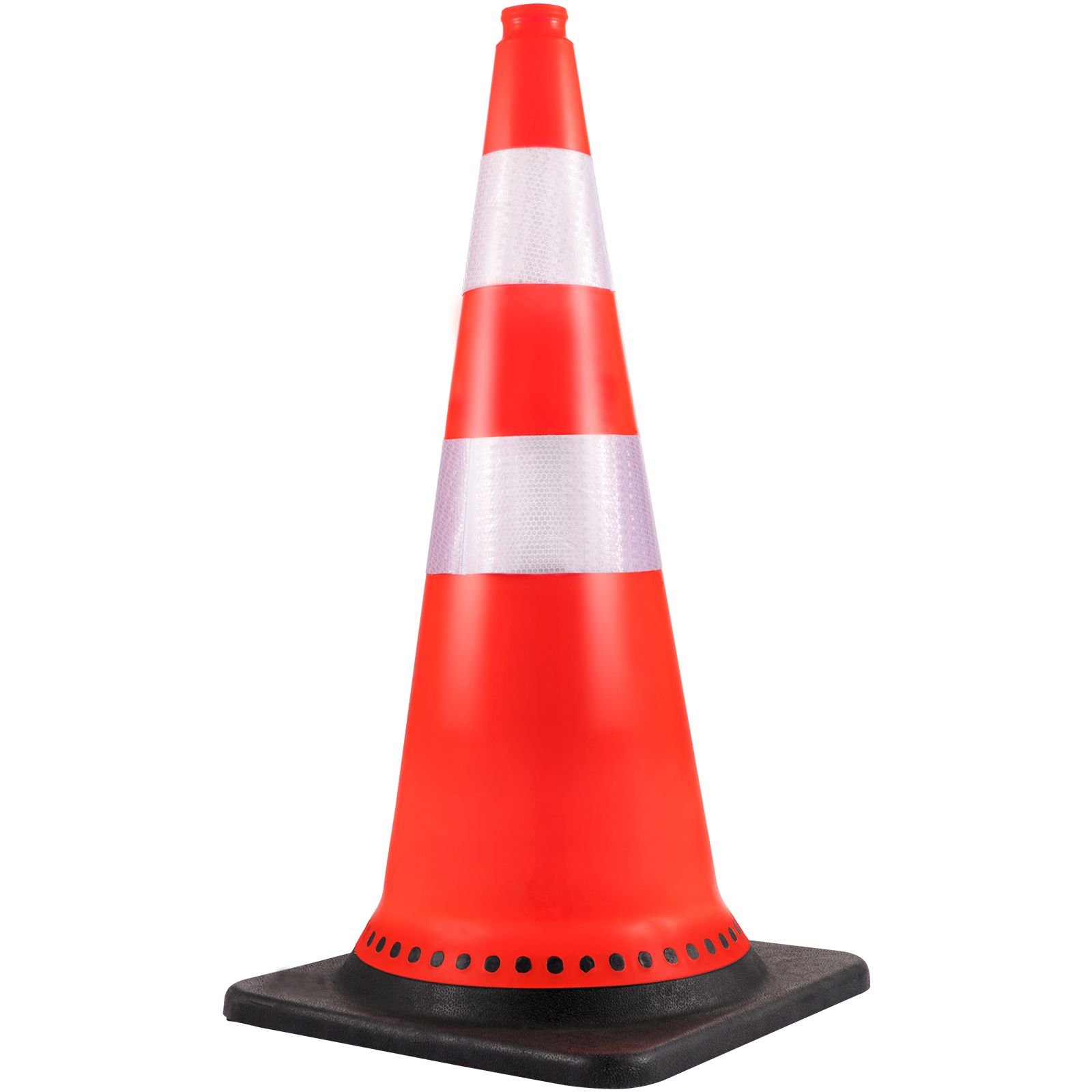 safety cones, 8 x 30" traffic cones, pvc orange construction cones, reflective collars traffic cones with black weighted base used for traffic control, driveway road parking and school improvem