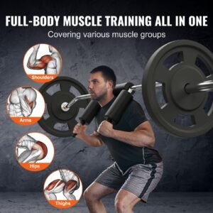 safety squat bar, 700 lbs fitness squat bar, safety squat bar attachment with shoulder and arm pads, 28mm diameter weight bar, ideal for front squats, lunges, rehab, physical therapy