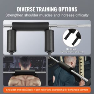 safety squat bar, 700 lbs fitness squat bar, safety squat bar attachment with shoulder and arm pads, 28mm diameter weight bar, ideal for front squats, lunges, rehab, physical therapy