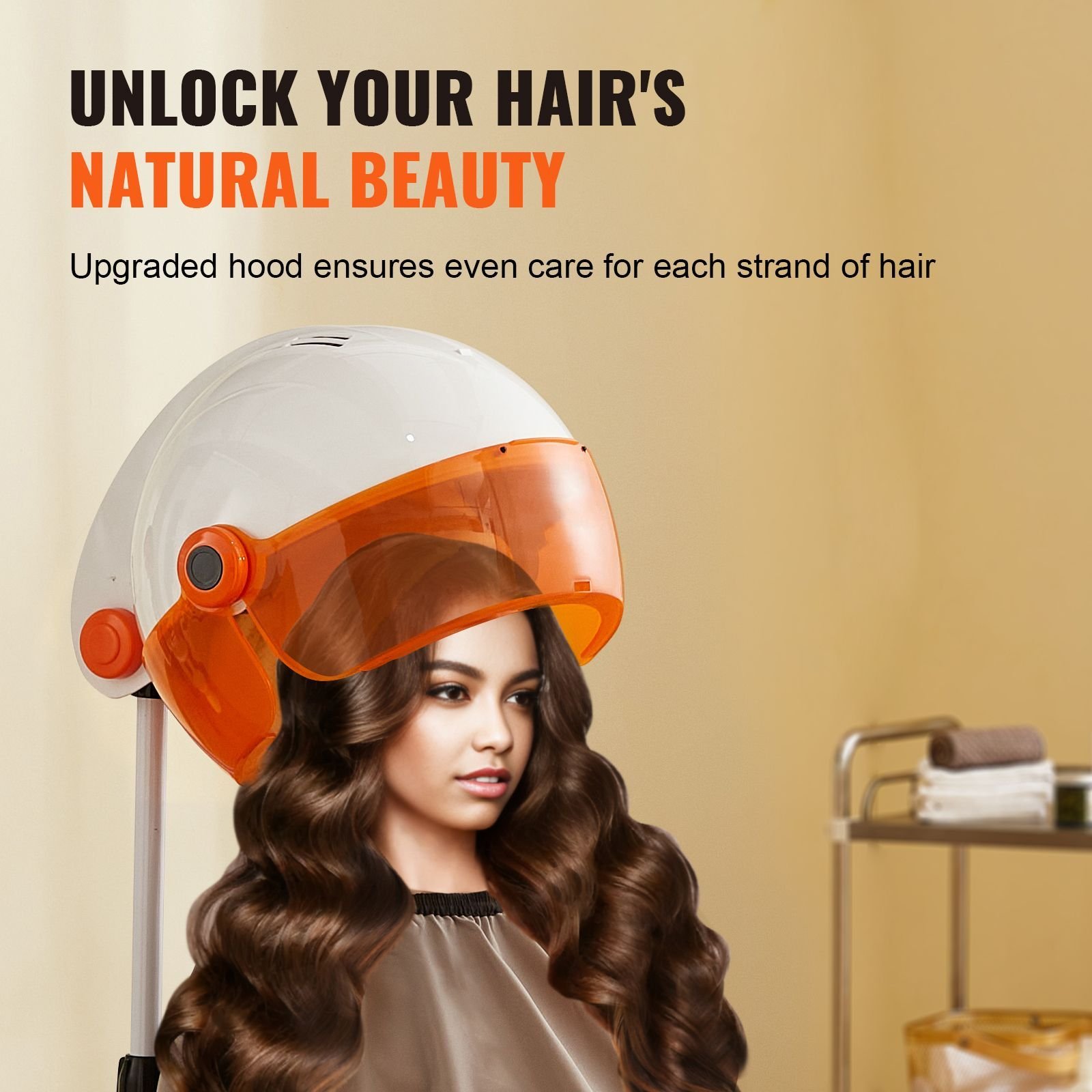 salon grade hair dryer, 1875w powerful stand dryer, adjustable timer & 3 heat/speed options, mobile base with wheels for salon & home use