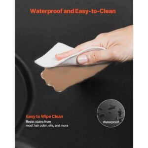 salon mat for hair stylist, 4 x 5 ft hexagon salon chair mat anti fatigue, 1 inch thickened barber shop floor mat with round cut out, easy to clean pvc surface & anti trip beveled edges