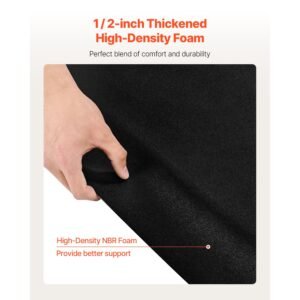 salon mat for hair stylist, 4 x 5 ft hexagon salon chair mat anti fatigue, 1/2 inch thickened barber shop floor mat with round cut out, easy to clean pvc surface & anti trip beveled edges