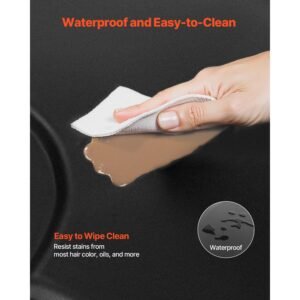 salon mat for hair stylist, 4 x 5 ft hexagon salon chair mat anti fatigue, 1/2 inch thickened barber shop floor mat with round cut out, easy to clean pvc surface & anti trip beveled edges