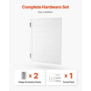 saloon doors, 32"w x 42" h single swinging cafe interior doors, square design premium pine wood, with hinges & hardware kit, easy to install, for hallway kitchen bar pub entrance, white