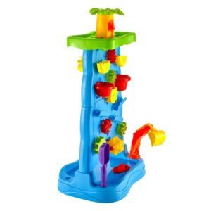 sand and water table for toddlers, double sided kids activity waterfall playset with 37pcs accessories, kids activity sensory table, outdoor summer sand water play table for 3+ years boys girls